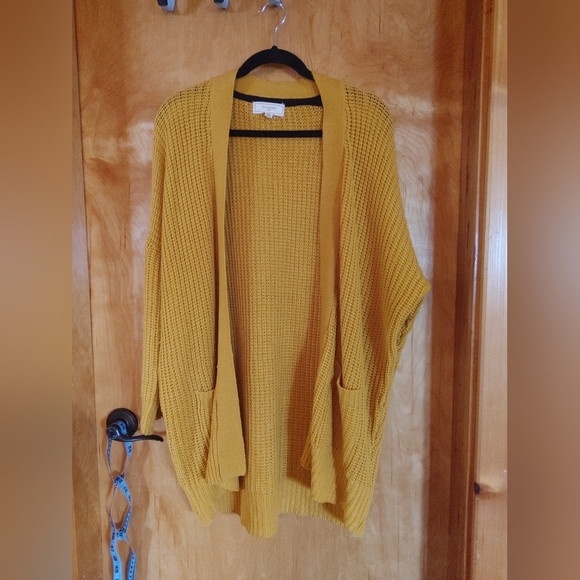 yellow cable knit cardigan, nwot - Picture 1 of 2